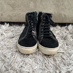 The Flexx Vera Pelle Womens High Top Sneak Top Sneakers Black Suede